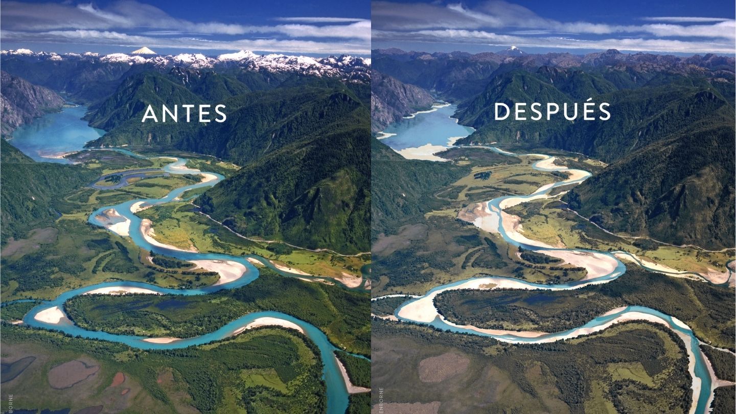 Imagen muestra los devastadores efectos que tendría el calentamiento global en el río Puelo